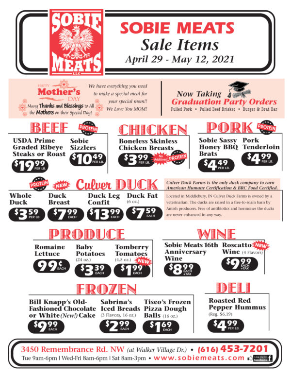 Sobie Meats » Current Sale Items