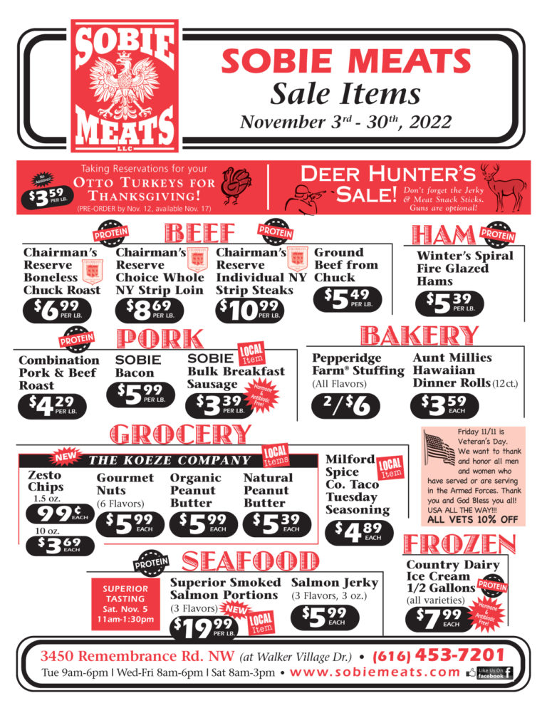 Sobie Meats » Current Sale Items